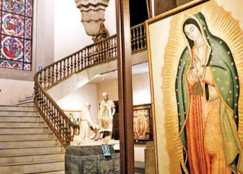 Imagen de la Virgen en la Basílica de Guadalupe.
