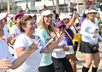 Patricia Lobeira Rodríguez durante las actividades deportivas realizadas en Playa Martí.