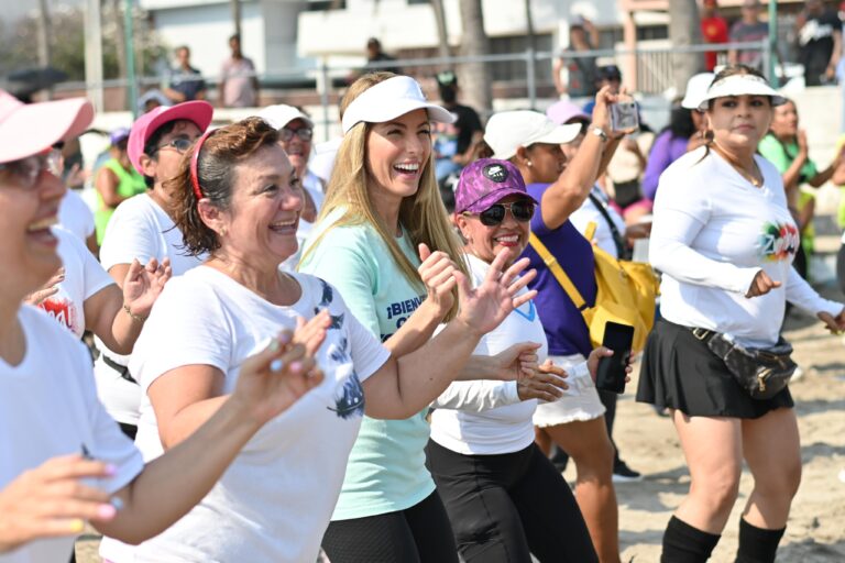 Patricia Lobeira Rodríguez durante las actividades deportivas realizadas en Playa Martí.