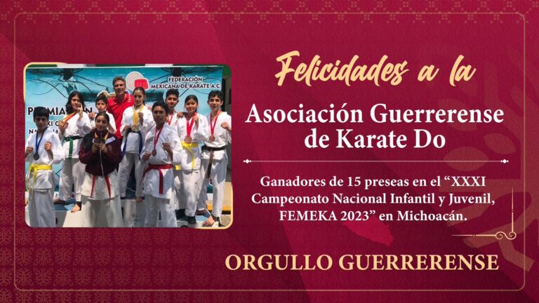 Jóvenes guerrerenses destacan con 15 preseas en competencia nacional de Karate Do