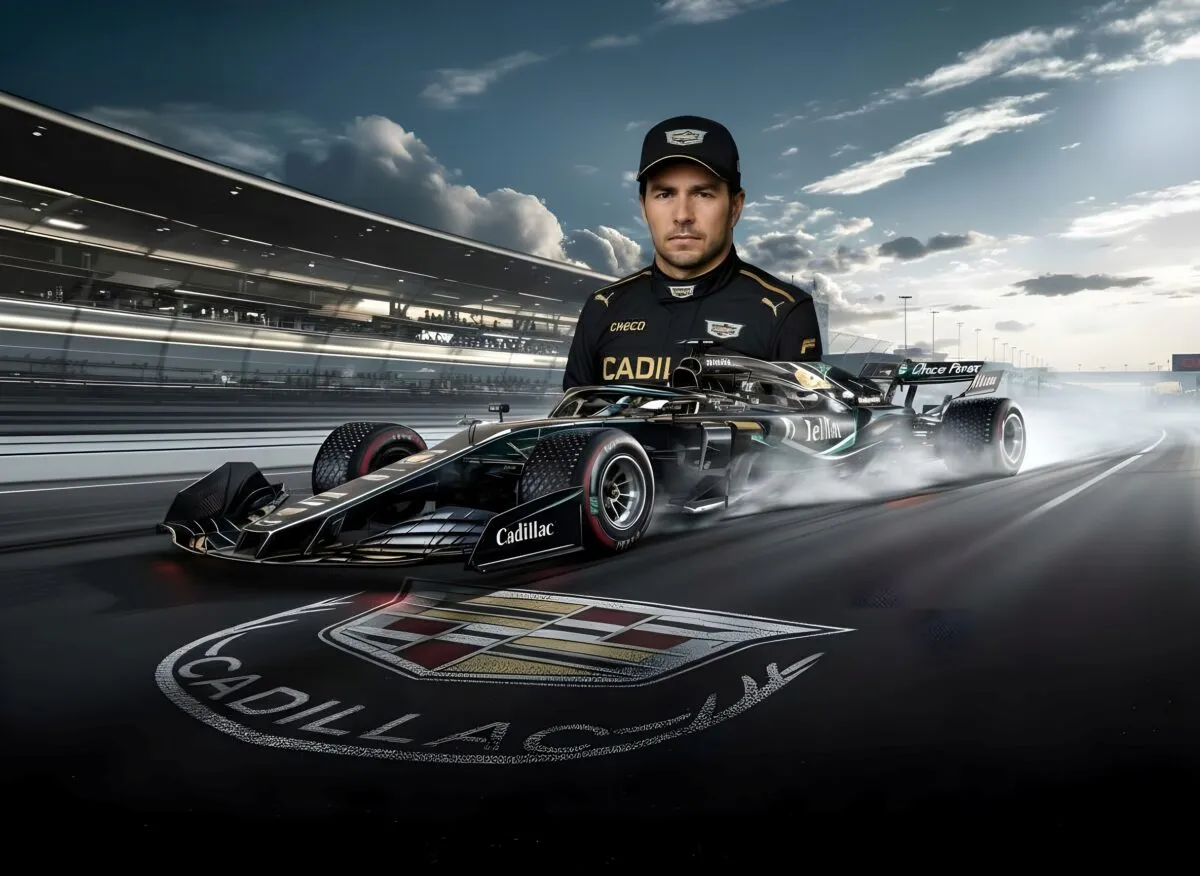 Checo Pérez con Cadillac F1 2026 en pista internacional