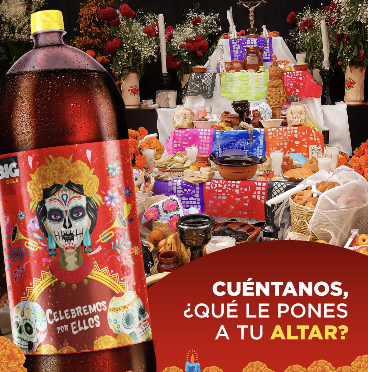 Big Cola presente en el Día de Muertos.