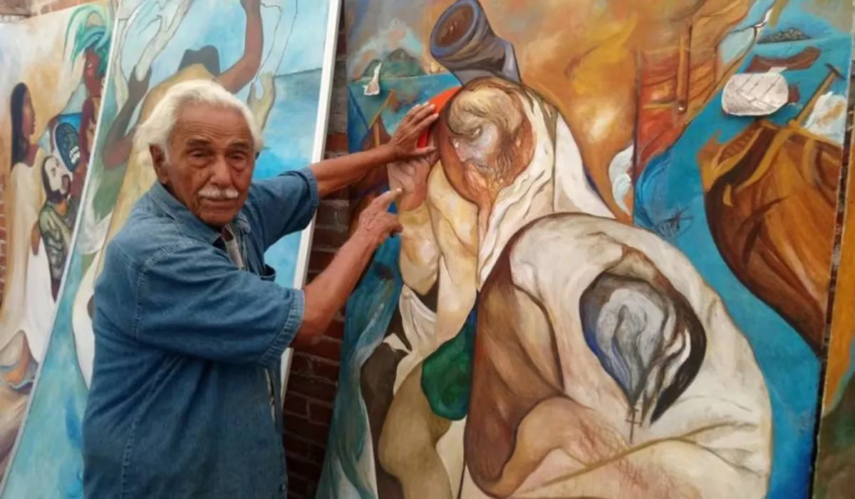 SAT pide mural como pago de impuestos a pintor de 99 años y desata polémica cultural