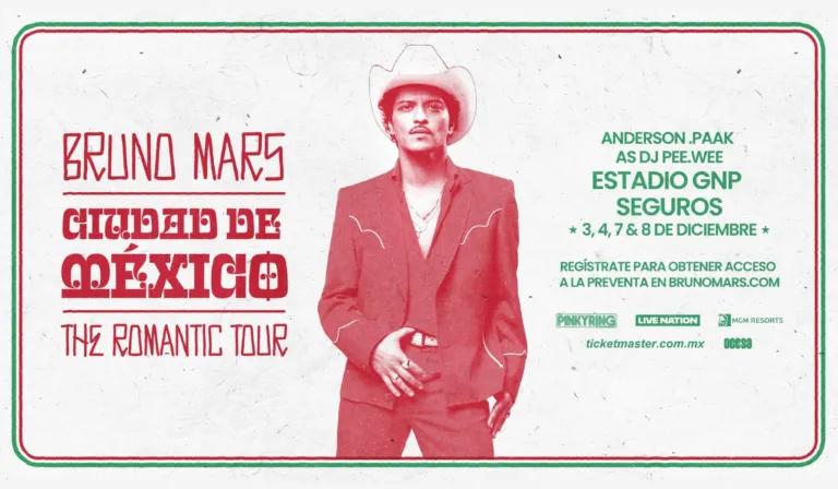Bruno Mars confirma cuatro conciertos en México con The Romantic Tour