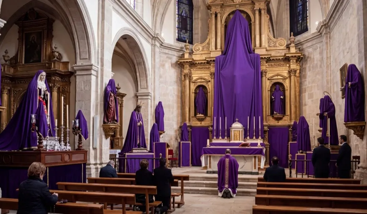 ¿Por qué cubren imágenes en iglesias? El significado detrás de las telas moradas en Semana Santa