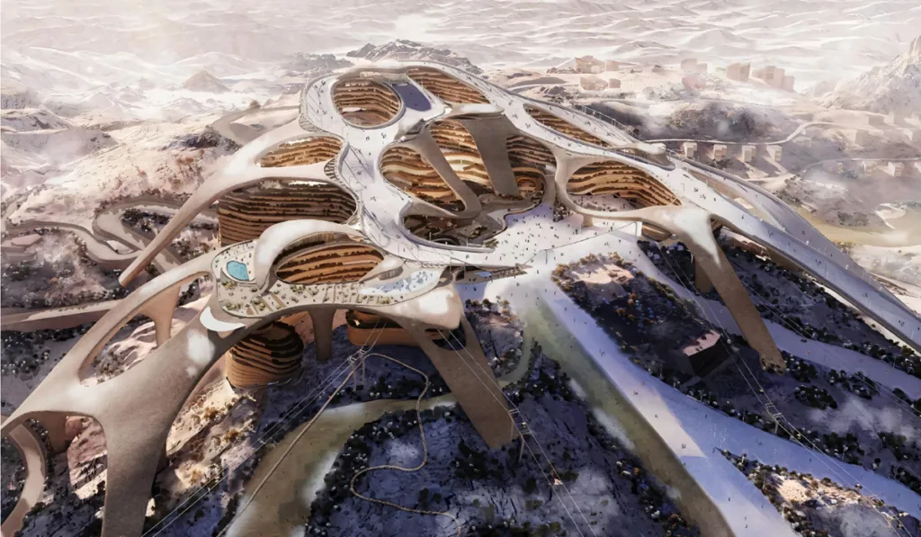 Trojena: la estación de esquí que Arabia Saudí quiere construir en pleno desierto